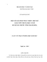 Một số giải pháp phát triển đội ngũ giáo viên trung học cơ sở huyện Bá Thước tỉnh Thanh Hóa