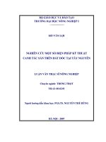 nghiên cứu một số biện pháp kỹ thuật canh tác sắn trên đất dốc tại tây nguyên