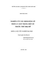 Khoá luận tốt nghiệp nghiên cứu xác định hằng số phân ly axit trong một số thuốc thử hữu cơ