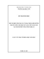 Một số giải pháp quản lý hoạt động bồi dưỡng chuyên môn cho đội ngũ giáo viên mầm non tại thành phố Vinh, tỉnh Nghệ An