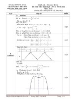 Đáp án đầy đủ Đề thi thử ĐH   YMB lần 2