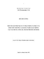 Một số giải pháp quản lý hoạt động tự học của sinh viên trường Cao đẳng Nghề Giao thông Vận tải Trung Ương III, Thành phố Hồ Chí Minh
