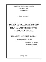 Nghiên cứu xác định hằng số phân ly axit trong một số thuốc thử hữu cơ