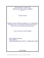 NghiÊn cứu đặc tính nông sinh học và các biện pháp kỹ thuật nâng cao năng suất, phẩm chất một số giống cúc ở vùng trồng hoa thanh hoá