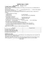 ĐỀ KIỂM TRA 1 TIẾT SINH HỌC HK II CÓ ĐÁP ÁN