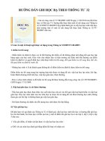 HƯỚNG DẪN GHI HỌC BẠ THEO THÔNG TƯ  32