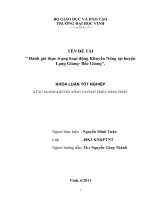 Đánh giá thực trạng hoạt động khuyến nông tại huyện Lang Giang  Bắc Giang