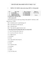 chuyên đề trao đổi  nước ở thực vật dạy theo định hướng phát triển năng lực của học sinh