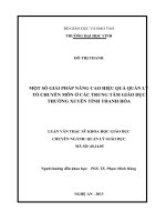 Một số giải pháp nâng cao hiệu quả quản lý tổ chuyên môn ở các trung tâm giáo dục thường xuyên tỉnh Thanh Hóa