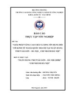 Giải pháp nâng cao chất lượng tín dụng đối với kinh tế ngoài quốc doanh tại ngân hàng TMCP sài gòn – hà nội (SHB)   chi nhánh hà nội 