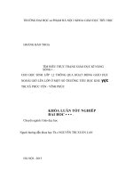 Thực trạng giáo dục kĩ năng sống cho học sinh lớp 1, 2 thông qua hoạt động giáo dục ngoài giờ lên lớp ở một số trường tiểu học khu vực thị xã phúc yên   vĩnh phúc