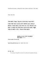 Tìm hiểu thực trạng giáo dục đạo đức cho trẻ mẫu giáo lớn thông qua hoạt động cho trẻ làm quen với các tác phẩm văn học ở một số trường mầm non khu vực thị xã phúc yên   tỉnh vĩnh phúc