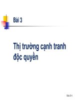 Bài giảng Kinh tế vi mô - Bài 3 - Thị trường cạnh tranh độc quyền