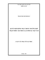 Quyết định hình phạt trong trường hợp phạm nhiều tội theo luật hình sự việt nam 