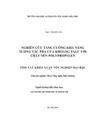 Nghiên cứu tăng cường khả năng tương tác pha của khoáng talc với chất nền polypropylen 