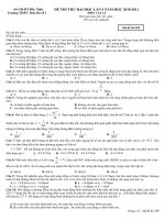 Tiên Du số 1 ĐỀ THI THỬ ĐẠI HỌC LẦN 4 NĂM HỌC 2010 2011