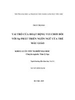 Vai trò của hoạt động vui chơi đối với sự phát triển ngôn ngữ của trẻ mẫu giáo 