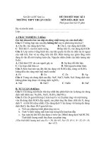 Đề thi, đáp án học kì 2 môn Hóa 10