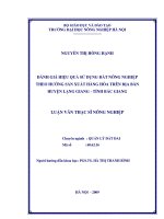 đánh giá hiệu quả sử dụng đất nông nghiệp theo hướng sản xuất hàng hóa trên địa  bàn huyện lạng giang  tỉnh bắc giang