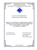 khảo sát ảnh hưởng của một số dòng vi khuẩn có khả năng cố định đạm trên đất nhiễm mặn đến sự sinh trưởng và phát triển của giống lúa om6976