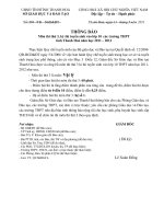 Thông báo môn thi thứ 3 vào lớp 10 THPT của SGD&ĐT Thanh hóa nămhọc:2011 2012