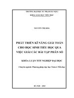 Phát triển kĩ năng giải toán cho học sinh tiểu học qua việc giải các bài tập phân số