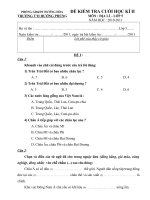 ĐỀ KIỂM TRA CUỐI KỲ II MÔN ĐỊA LÍ 5