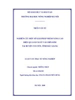 nghiên cứu một số giải pháp nhằm nâng cao hiệu quả sản xuất vải chín sớm tại huyện tân yên, tỉnh bắc giang