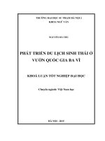 Phát triển du lịch sinh thái tại vườn quốc gia ba vì