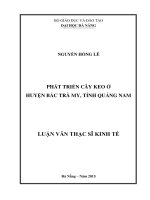 Luận văn thạc sĩ phát triển cây keo ở huyện bắc trà my, tỉnh quảng nam