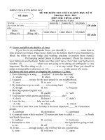 Đề thi chính thức môn Anh Văn 9 Thị Xã Hồng Ngự.