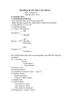 ke hoach on thi c3 mon tieng anh