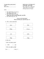 Đề kiểm tra cuối học kỳ I môn Tiếng Việt lớp 1 trường Tiểu học Đi Lãnh 2 năm 2014 - 2015