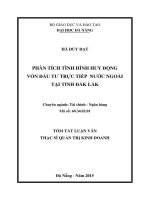 Phân tích tình hình huy động vốn đầu tư trực tiếp nước ngoài tại tỉnh đăk lăk 