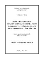 Hoàn thiện công tác quản lý chi ngân sách nhà nước tại phòng tài chính kế hoạch huyện krông pác, tỉnh đắc lăk 