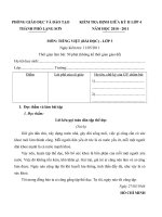 KIỂM TRA ĐỊNH KỲ GIỮA KỲ II TIẾNG VIỆT 3