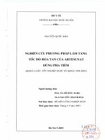 Nghiên cứu phương pháp làm tăng tốc độ hòa tan của artesunat dùng pha tiêm