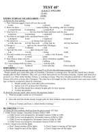 ĐỀ KIỂM TRA TIẾNG ANH MỘT TIẾT HỌC KÌ II CÓ ĐÁP ÁN