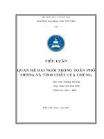 Bài tiểu luận  quan hệ hai ngôi trong toán phổ thông và tính chất của chúng