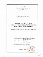Nghiên cứu chuyển dạng cồn xoa bóp sang thuốc phun có tác dụng chống viêm, giảm đau