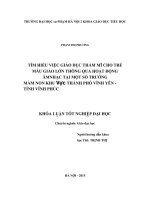 Tìm hiểu việc giáo dục thẩm mĩ cho trẻ mẫu giáo lớn thông qua hoạt động âm nhạc tại một số trường mầm non khu vực thành phố vĩnh yên   tỉnh vĩnh phúc