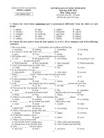 ĐÊ THI HSG VÀ ĐÁP ÁN TIẾNG ANH  LỚP 6 TAM DƯƠNG 2011