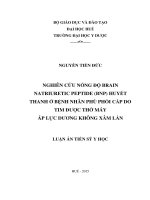 Nghiên cứu nồng độ brain natriuretic peptid (BNP) huyết thanh ở bệnh nhân phù phổi cấp do tim được điều trị thở máy áp lực dương không xâm lấn