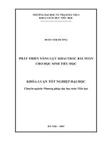 Phát triển năng lực khai thác bài toán cho học sinh tiểu họ