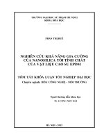 Nghiên cứu khả năng gia cường của nanosilica tới tính chất của vật liệu cao su EPDM