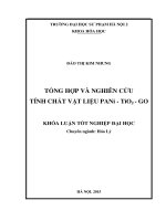 Tổng hợp và nghiên cứu tính chất vật liệu PANi tio2 GO