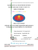 xã hội học tội phạm yếu tố xã hội ẢNH HƯỞNG đến HÀNH VI VI PHẠM LUẬT GIAO THÔNG của NGƯỜI dân