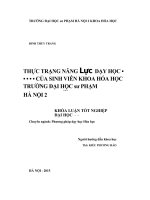 Thực trạng năng lực dạy học của sinh viên khoa hóa học trường đại học sư phạm hà nội 2 