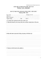 Phiếu đánh giá CC là cấp phó và nhân viên