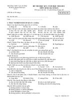 Đề+ĐA Sinh 10 CB Kỳ 1 2010 2011